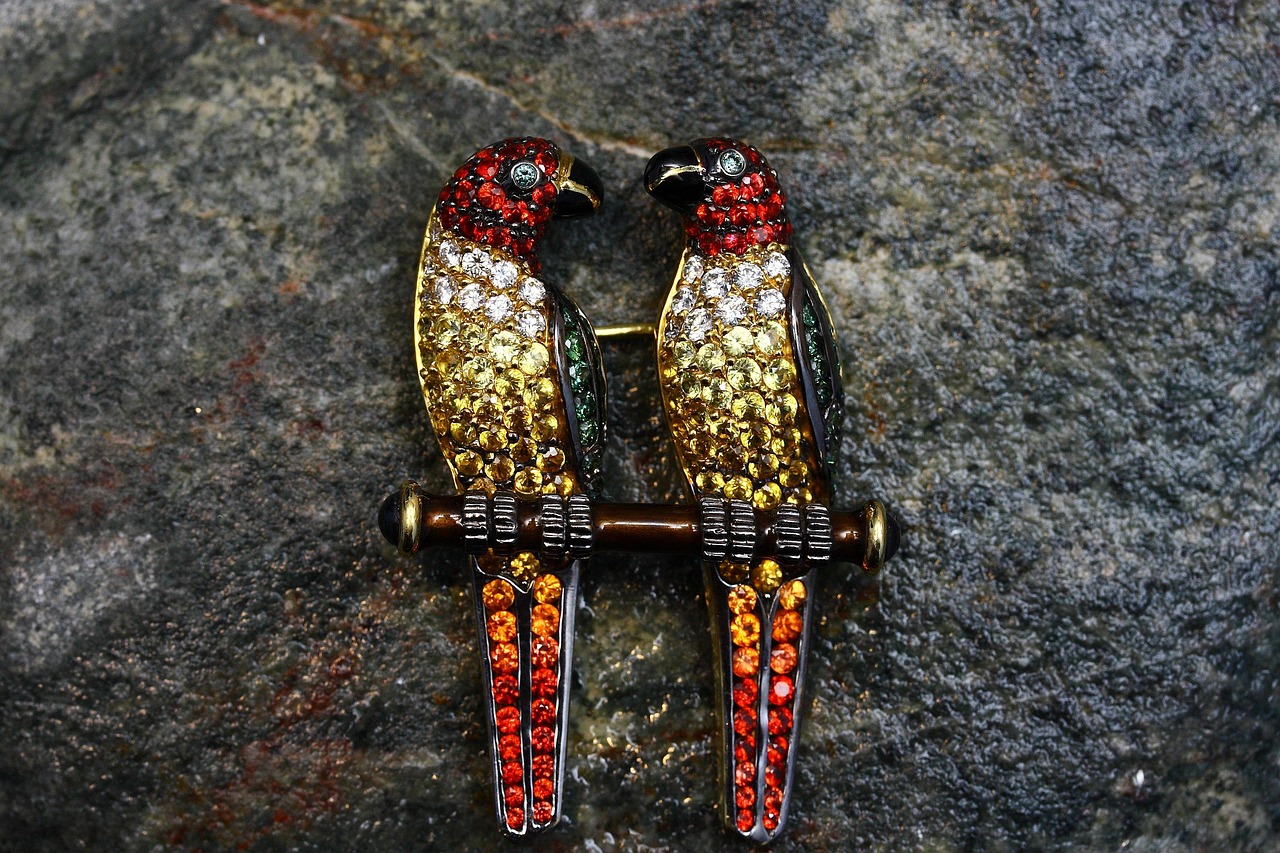 🦜 Elshiva Jewel Parrot Stud Earrings – Vibrant Brass & Cubic Zirconia 🦜